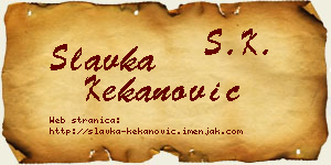 Slavka Kekanović vizit kartica